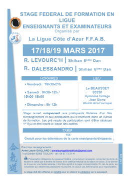 17/18/19 MARS 2017