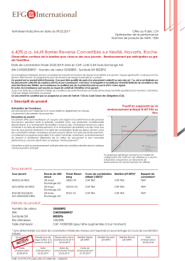 6.40% pa Multi Barrier Reverse Convertible sur Nestlé