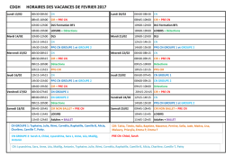 horaires de cours vacances scolaires fevrier 2017