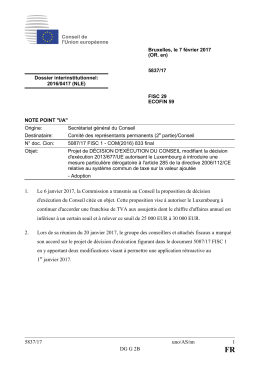 5837/17 uno/AS/nn 1 DG G 2B 1. Le 6 janvier 2017, la Commission