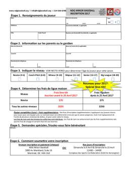 Étape 1. Renseignements du joueur Étape 2