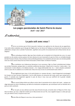 Les Pages paroissiales - Paroisse Saint Pierre-Le