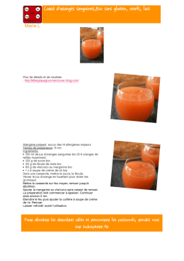 Curd d`oranges sanguines,Bio sans gluten, oeufs, lait