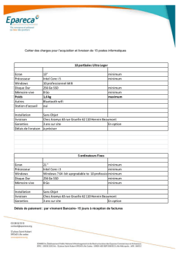Ecran 13" minimum Pr&eacute;cesseur Intel Core i 5 minimum