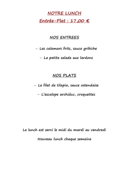 NOTRE LUNCH Entrée-Plat : 17,00 € - L`Inné-Vie