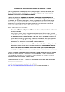 Informations aux amateurs de volailles et d`oiseaux