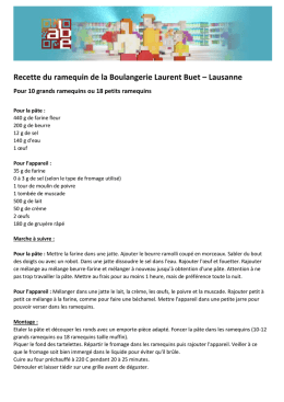 Recette du ramequin de la Boulangerie Laurent Buet