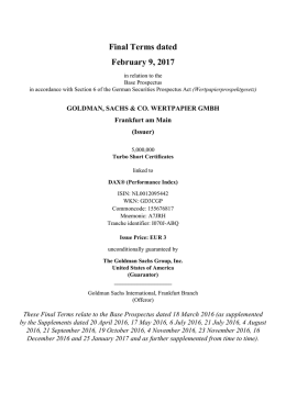 Final Terms dated February 9, 2017