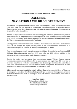 communiqu&eacute; de JP Lecoq