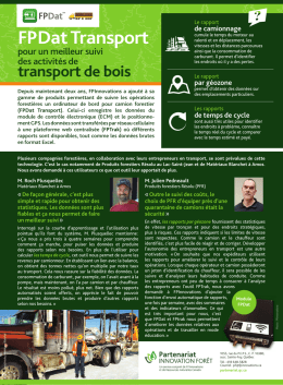 FPDat Transport : pour un meilleur suivi des activit&eacute;s de transport de
