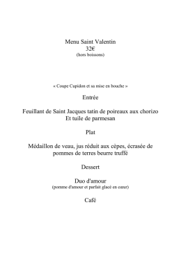 Menu à découvrir