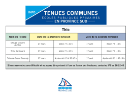 Nom de l`école Date de la première livraison Date de