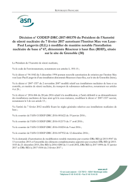 D&eacute;cision n&deg; CODEP-DRC-2017-001370 du Pr&eacute;sident de l`ASN du 7