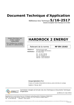 Document Technique d`Application HARDROCK 2 ENERGY