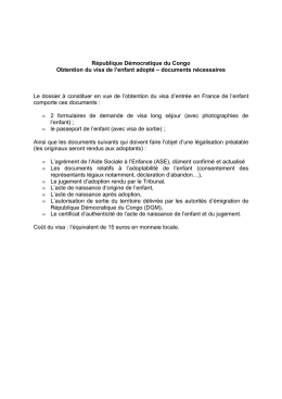 Obtention visa - France