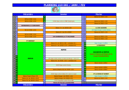 PLANNING SAISON U19 dec- janv