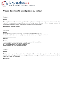 Clause de solidarit&eacute; quand pr&eacute;avis du bailleur