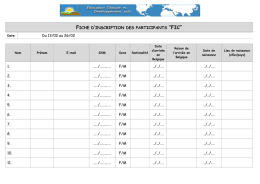 fiche d`inscription des participants &ldquo;fic&rdquo;