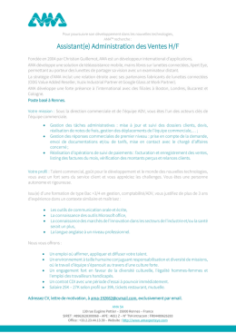 Assistant(e) Administration des Ventes H/F