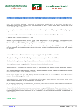 www.tsi.tn Publié le : 06/02/2017 11:35 BNA : DES INDICATEURS