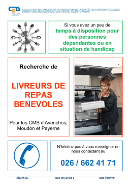 Recherche de livreurs de repas b&eacute;n&eacute;voles pour les