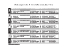 Télécharger les horaires du 8 au 14 février