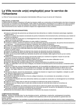 La Ville recrute un(e) employé(e) pour le service de l