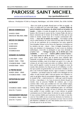 Bulletin paroissial - Paroisse du Fran&ccedil;ois