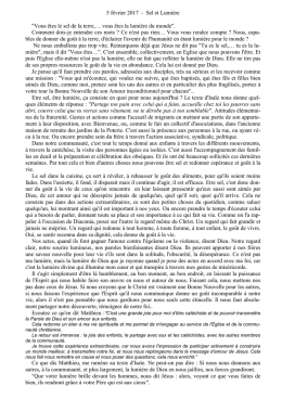 homélie de la messe des familles du dimanche 5 février