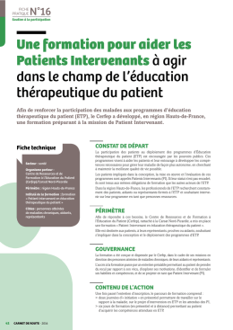 Lire la fiche... - Participation des usagers et démocratie en santé