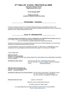 16&egrave;me rallye N - ASA de la Loire