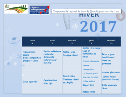 Programme de l`accueil de loisir de Brouilla pour les + de 7 ans