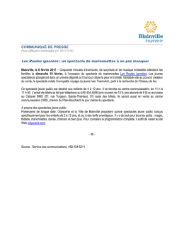 communiqué de presse - Ville de Blainville