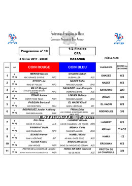 COIN ROUGE COIN BLEU Fédération Française de Boxe