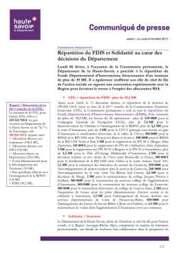 R&eacute;partition du FDIS et Solidarit&eacute; au c&oelig;ur des d&eacute;cisions du