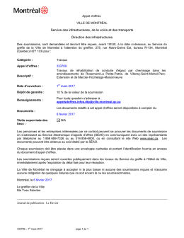 Travaux de réhabilitation de conduite d`égout par