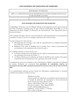 AVIS GENERAL DE PASSATION DE MARCHES