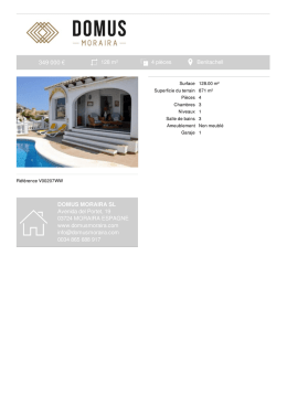 Maison &agrave; vendre DOMUS MORAIRA SL