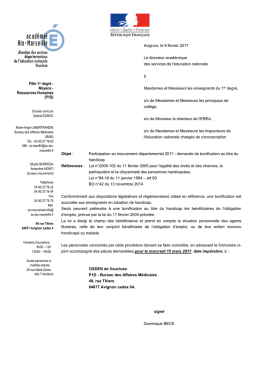 Pôle 1er degré - Moyens - Ressources Humaines (P1D)