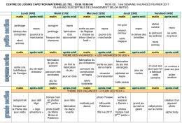 1ère semaine PLANNING CAP MAT VAC FEVRIER