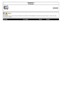 BANSHEE 3 HORAIRE