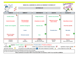Menus du 6 au 10 f&eacute;vrier Maternelles