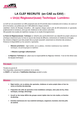 R&eacute;gisseur(euse) technique