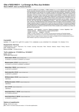 Fiche descriptive - Gites de France Hautes Pyr&eacute;n&eacute;es