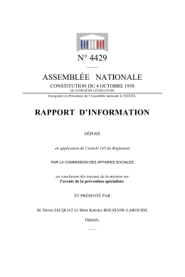 Rapport pr&eacute;vention sp&eacute;cialis&eacute;e