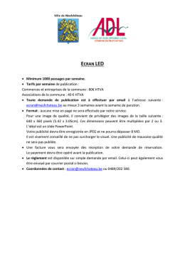 Tarifs et modalit&eacute;s pratiques
