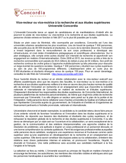Vice-recteur ou vice-rectrice à la recherche et aux études