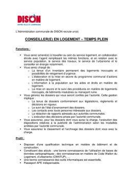 Offre d`emploi conseiller logement