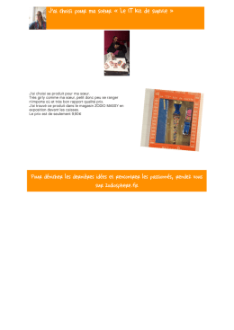 J`ai choisi pour ma soeur &laquo; Le IT kit de survie