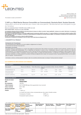 11.00% pa Multi Barrier Reverse Convertible sur